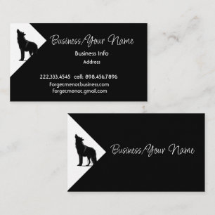Modern Professional Classic Howling Wolf Wolves Business Card