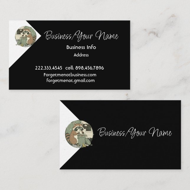 Modern Professional Classic Pest Control Raccoon  Business Card (Front/Back)