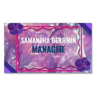 Modern Professional Classic Purple Pink Stylish Business Card Magnet