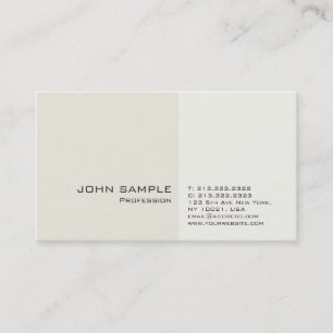Modern Professional Classy Clean Plain Business Card