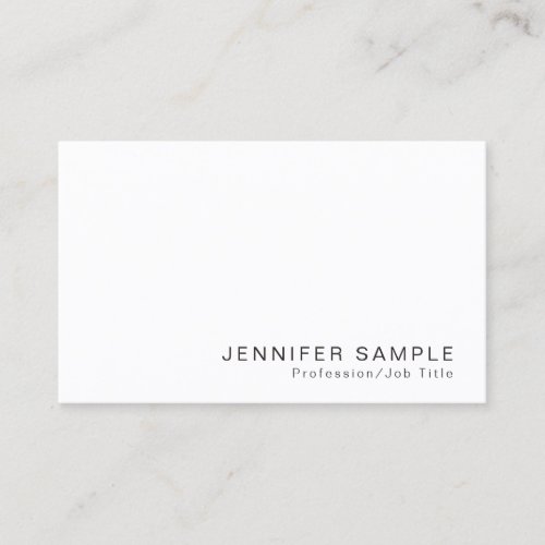 Modern Professional Classy Simple Design White Business Card