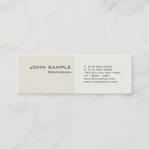 Modern Professional Classy Simple Plain Mini Business Card