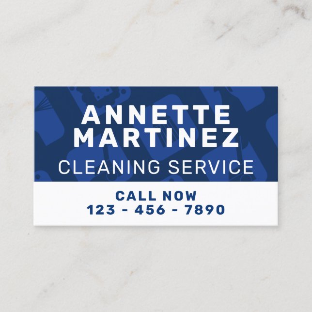 Modern professional cleaning  business card (Front)