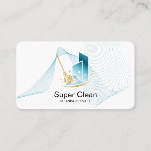 Modern Professional Cleaning House Services Business Card