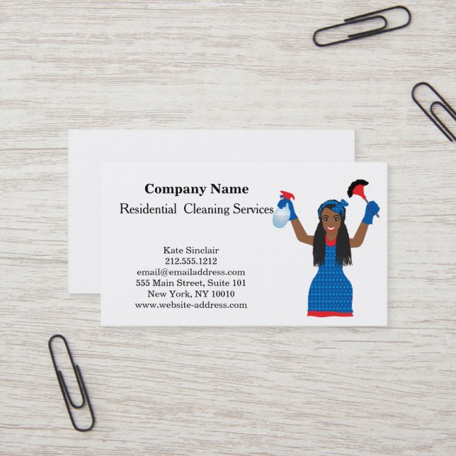 Modern Professional Cleaning Service Business Card (Front/Back In Situ)