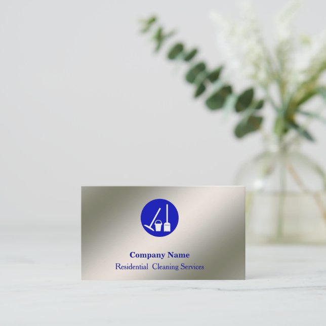 Modern Professional Cleaning Service Business Card (Standing Front)