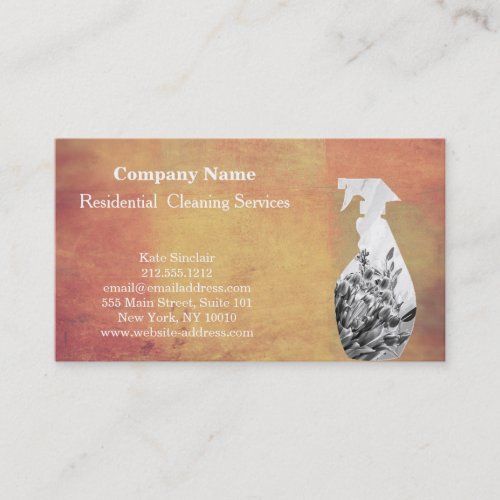 Modern Professional Cleaning Service Spray Bottle  Business Card