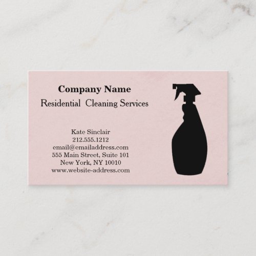 Modern Professional Cleaning Service Spray Bottle Business Card