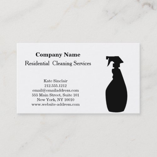 Modern Professional Cleaning Service Spray Bottle Business Card