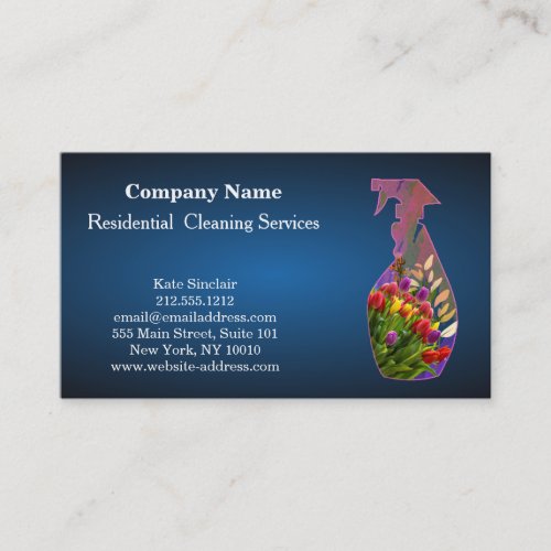 Modern Professional Cleaning Service Spray Bottle  Business Card