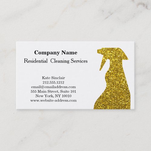 Modern Professional Cleaning Service Spray Bottle Business Card