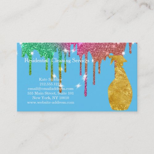 Modern Professional Cleaning Service Spray Bottle Business Card