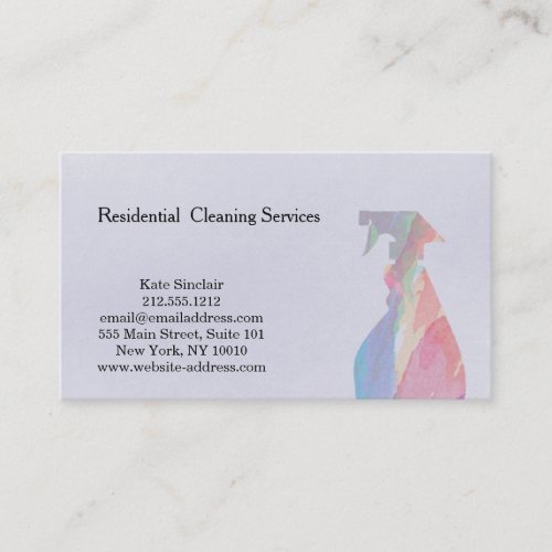 Modern Professional Cleaning Service Spray Bottle Business Card