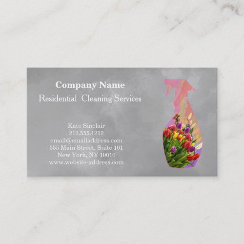 Modern Professional Cleaning Service Spray Bottle  Business Card