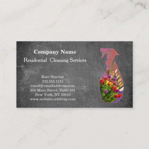 Modern Professional Cleaning Service Spray Bottle  Business Card