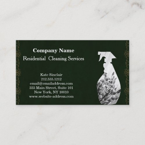 Modern Professional Cleaning Service Spray Bottle  Business Card