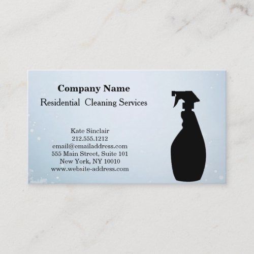 Modern Professional Cleaning Service Spray Bottle Business Card