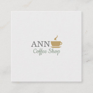 Modern Professional Coffee Cup Logo Square Business Card