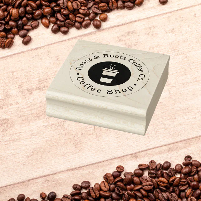 Modern Professional Coffee Rubber Stamp | Zazzle