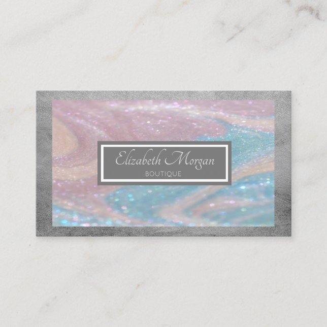 Modern Professional Colorful Glitter  Frame Business Card (Front)