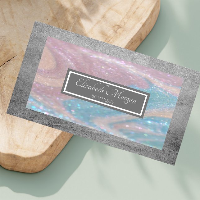 Modern Professional Colorful Glitter  Frame Business Card (Creator Uploaded)