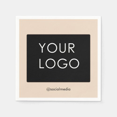 Modern Professional Company Business Logo Beige  Napkins