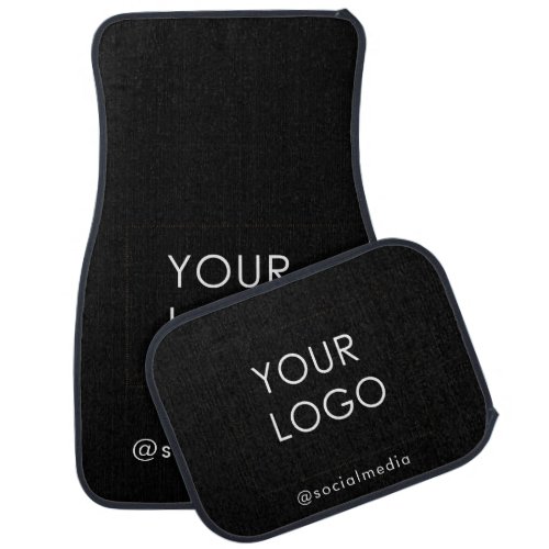 Modern Professional Company Business Logo Black Car Floor Mat