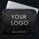 Modern Professional Company Business Logo Black Laptop Sleeve<br><div class="desc">Modern Customizable Business Company Corporate Logo gifts. Add your logo or image to this modern, elegant minimalist pink gradient ombre design. You can simply add your company logo, image, or personal photo. Editable logo or photo business or individual personal gift for a friend, co-worker, or anyone else. Customizable company business...</div>