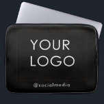 Modern Professional Company Business Logo Black Laptop Sleeve<br><div class="desc">Modern Customizable Business Company Corporate Logo gifts. Add your logo or image to this modern, elegant minimalist pink gradient ombre design. You can simply add your company logo, image, or personal photo. Editable logo or photo business or individual personal gift for a friend, co-worker, or anyone else. Customizable company business...</div>