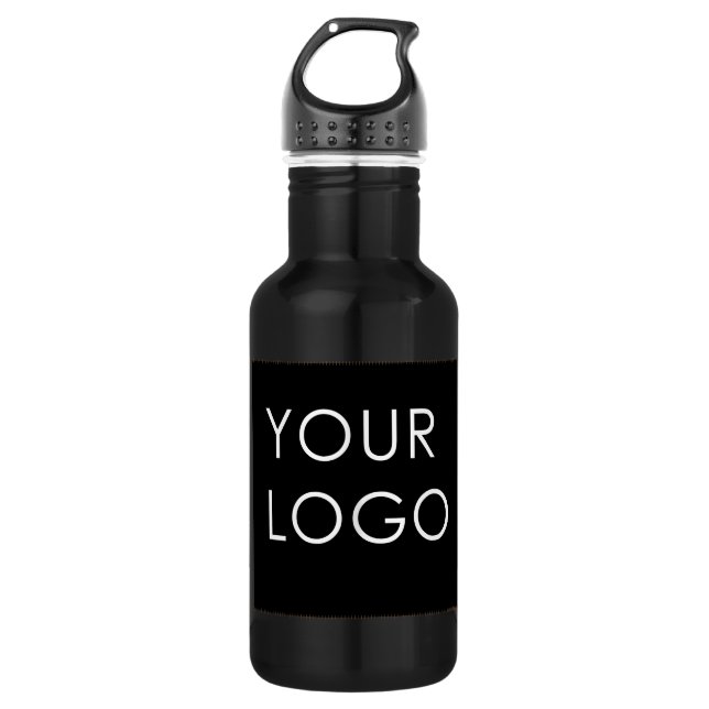 Modern Professional Company Business Logo Image   Stainless Steel Water Bottle (Front)