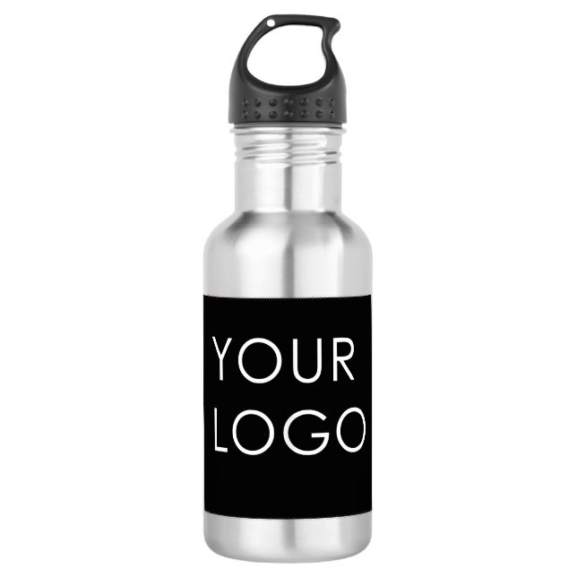 Modern Professional Company Business Logo Image Stainless Steel Water Bottle (Front)