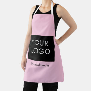 Modern Professional Company Business Logo Pink Apron