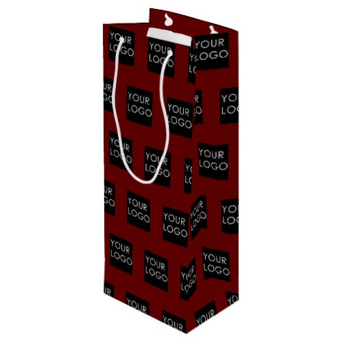 Modern Professional Company Business Logo Red Wine Gift Bag