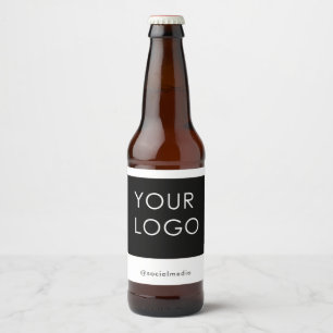 Modern Professional Company Business Logo White Beer Bottle Label
