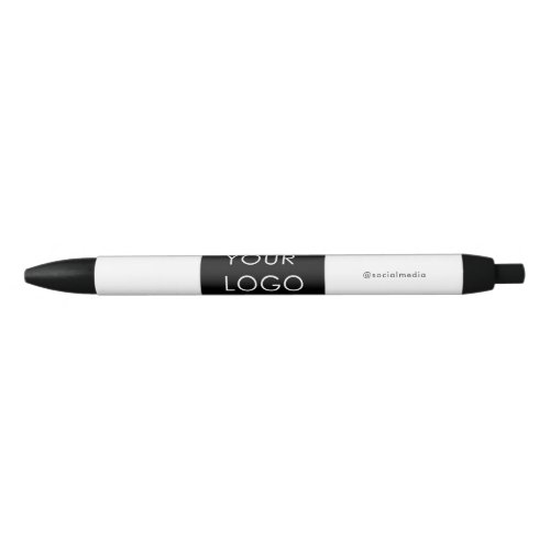 Modern Professional Company Business Logo White  Black Ink Pen