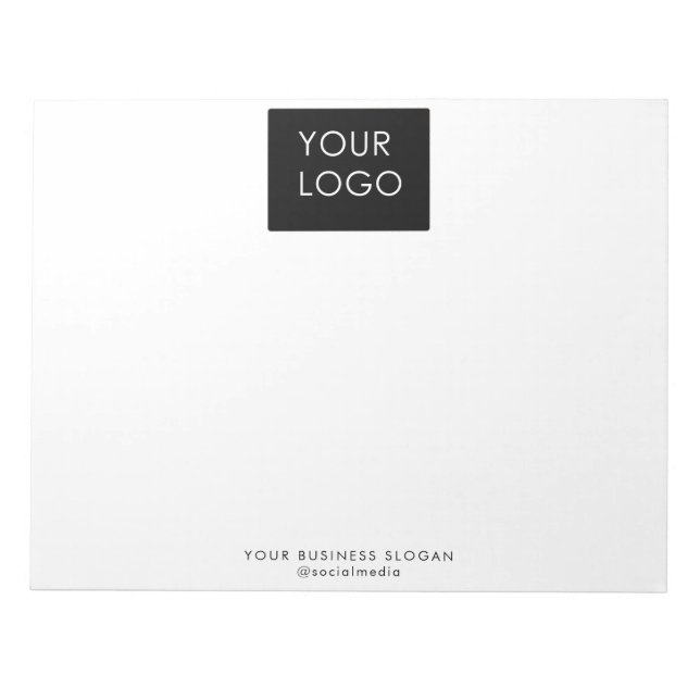 Modern Professional Company Business Logo White   Notepad (Front)