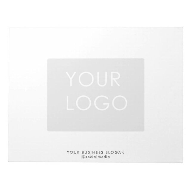 Modern Professional Company Business Logo White  Notepad (Front)
