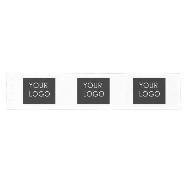 Modern Professional Company Business Logo White  Short Table Runner (Horizontal)