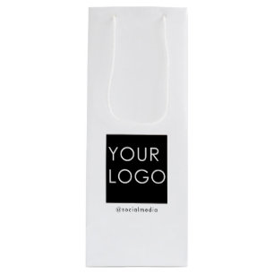Modern Professional Company Business Logo White Wine Gift Bag