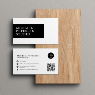 Modern professional company logo QR code Business Card