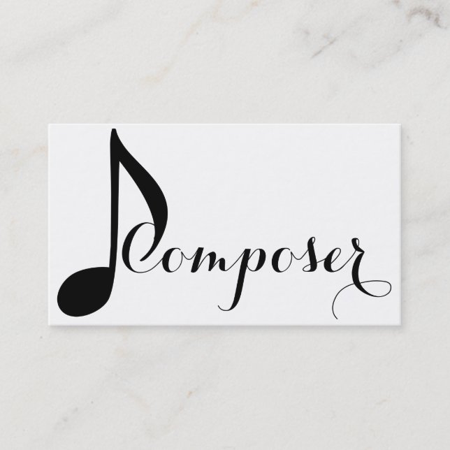 Modern Professional Composer Music Notes Musician Business Card (Front)