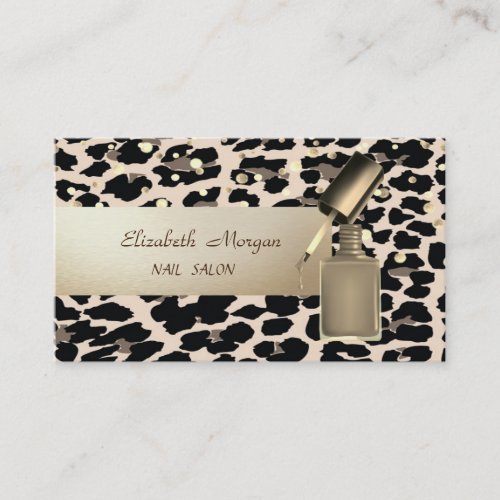 Modern ProfessionalConfettiNail PolishLeopard Business Card