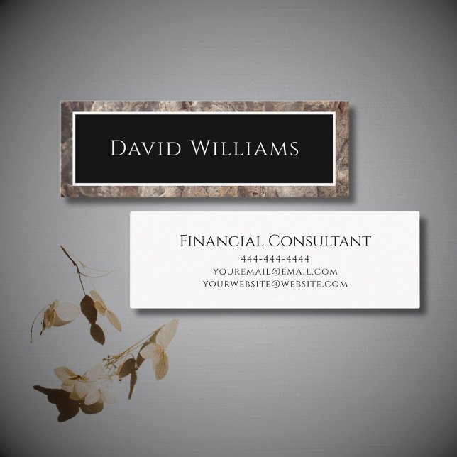 Modern Professional Consultant Marble Mini Business Card (Creator Uploaded)