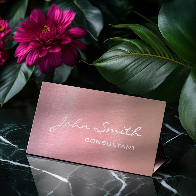 Modern Professional Consultant Pink Rose Gold Foil Business Card (Creator Uploaded)