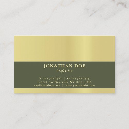 Modern Professional Creative Black and Gold Luxe Business Card