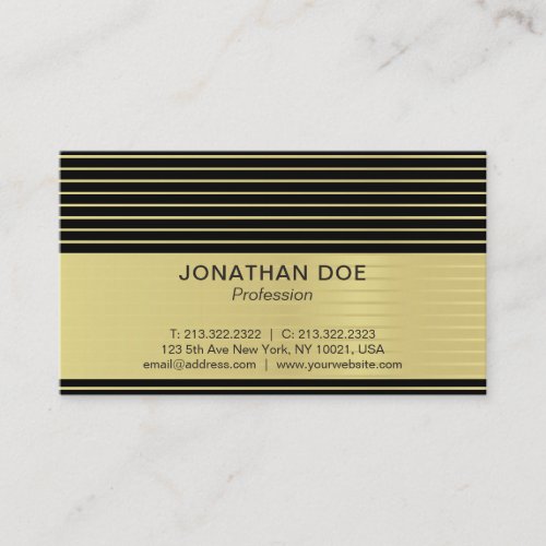 Modern Professional Creative Black and Gold Luxe Business Card