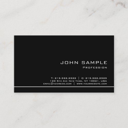 Modern Professional Creative Elegant Black White Business Card
