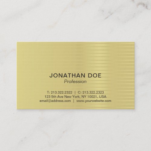 Modern Professional Creative Gold Striped Luxe Business Card