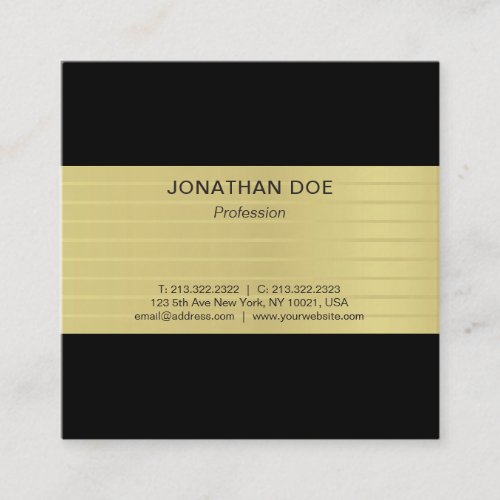 Modern Professional Creative Gold Striped Luxury Square Business Card