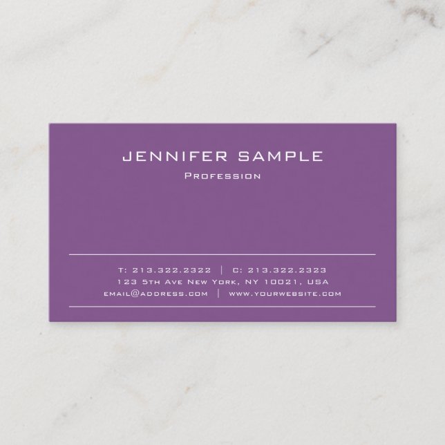 Modern Professional Creative Minimalist Plain Luxe Business Card (Front)